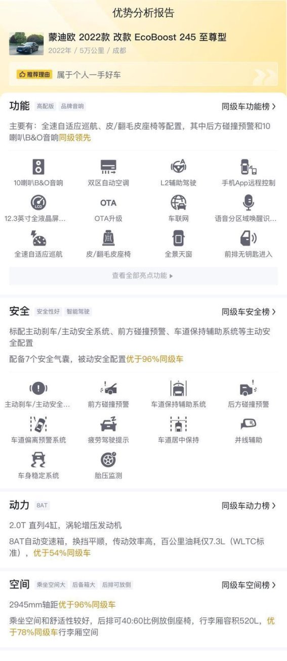10万出头购入福特蒙迪欧 2.0T+8AT，五千公里准新车，